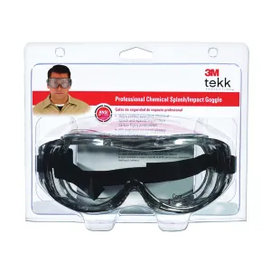 3M 91264-80025T Chemical Splash Professional Goggles, Anti-Scratch, Impact Lens, Polycarbonate Lens