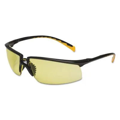 3M™ Privo Safety Eyewear, Amber Lens, Polycarbonate, Anti-Fog, Black Frame, 12263-00000-20