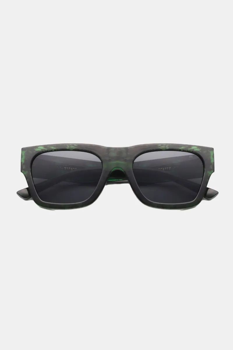 A Kjaerbede Agnes Big Frame Sunglasses (Green Marble Transparent)