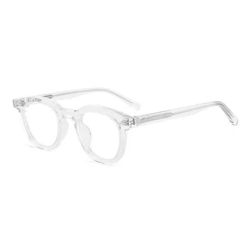 Aissuarvey Full Rim Light Acetate Round Horn Rim Frame Eyeglasses Unisex