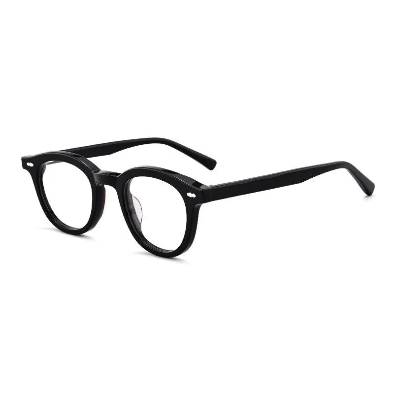 Aissuarvey Full Rim Light Acetate Round Horn Rim Frame Eyeglasses Unisex