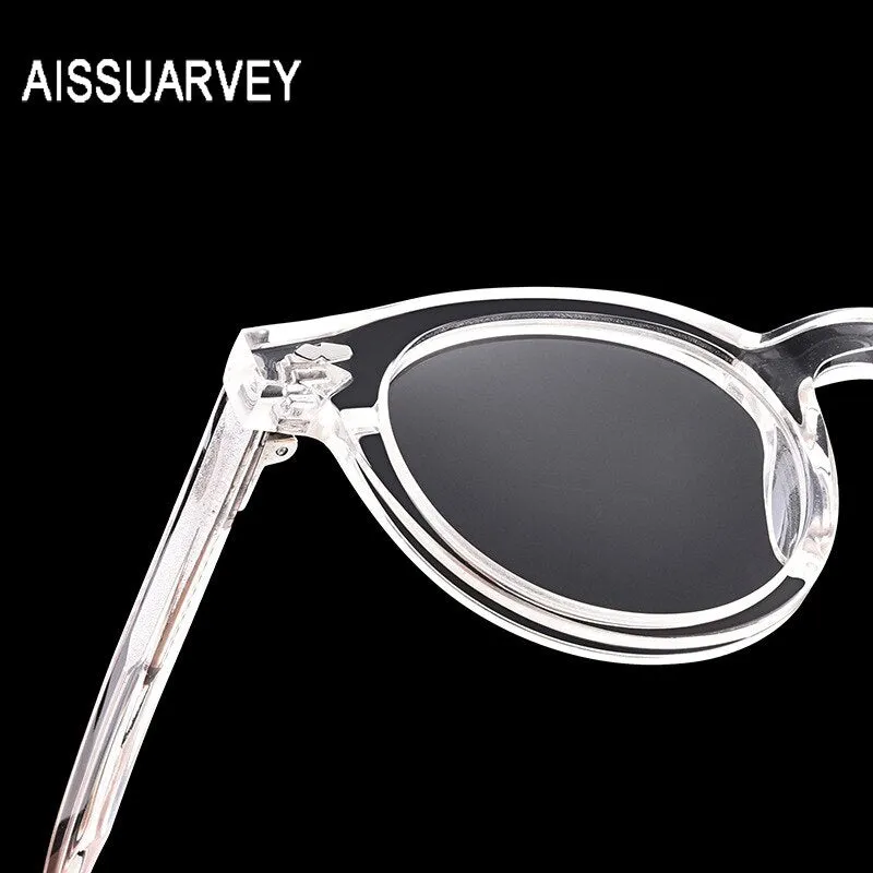 Aissuarvey Full Rim Light Acetate Round Horn Rim Frame Eyeglasses Unisex