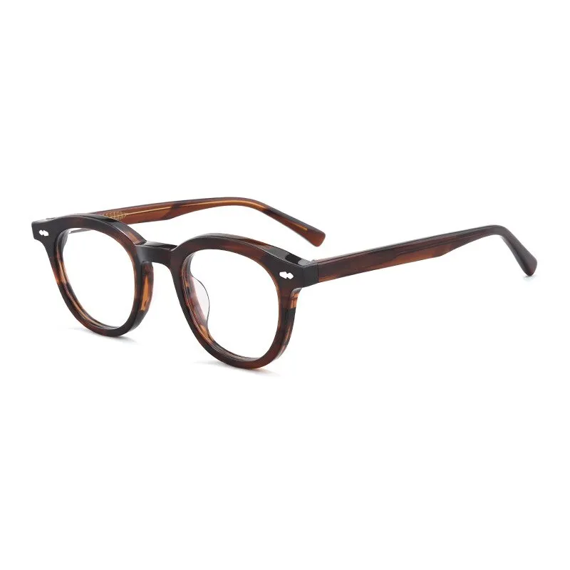 Aissuarvey Full Rim Light Acetate Round Horn Rim Frame Eyeglasses Unisex