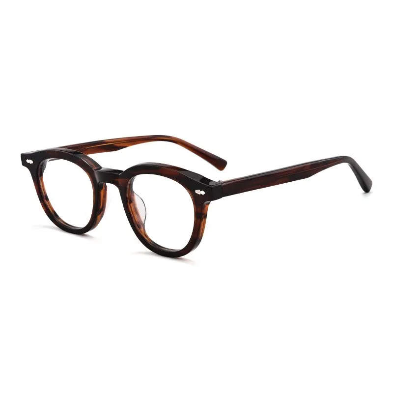 Aissuarvey Full Rim Light Acetate Round Horn Rim Frame Eyeglasses Unisex