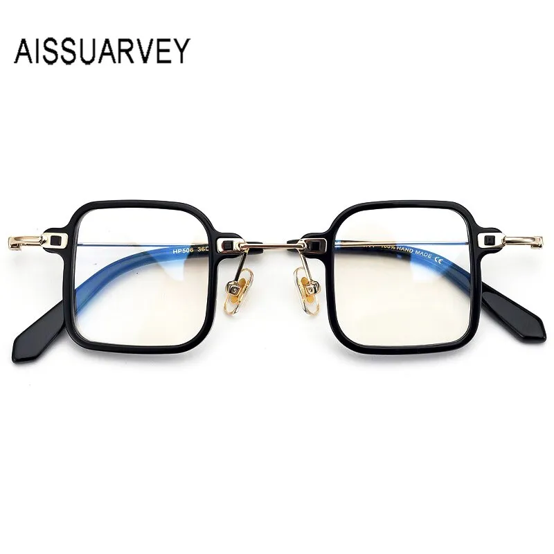 Aissuarvey Unisex Acetate Metal Square Full Rim Eyeglasses Hp506