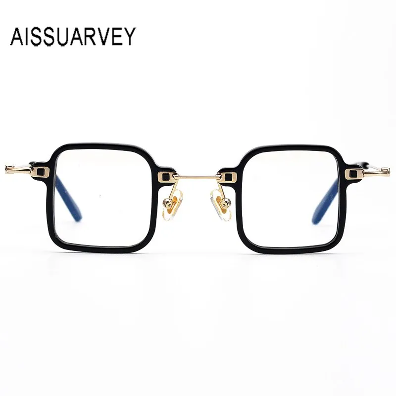 Aissuarvey Unisex Acetate Metal Square Full Rim Eyeglasses Hp506