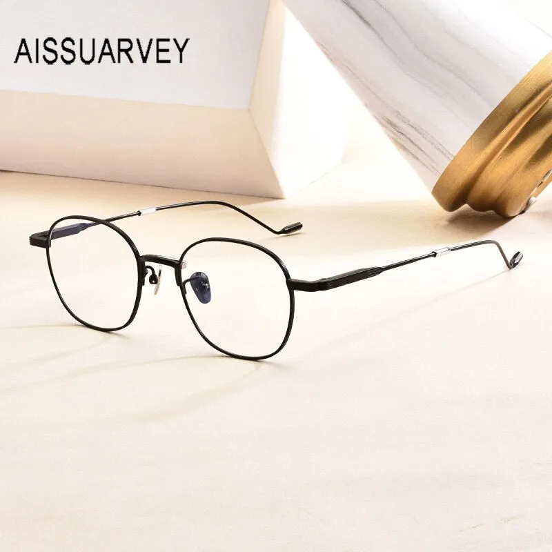 Aissuarvey Unisex Full Rim IP Titanium Frame Eyeglasses