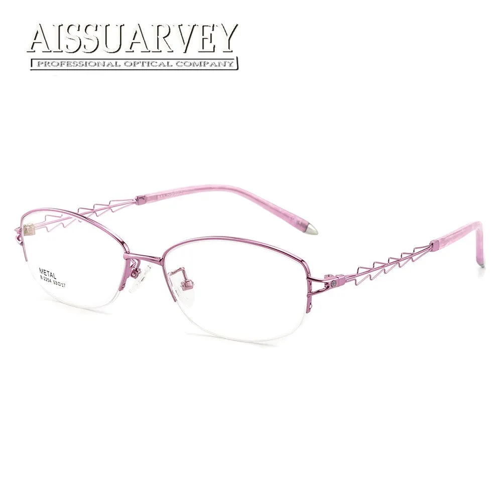 Aissuarvey Women's Semi Rim Rectangle Hollow Alloy Eyeglasses As1561571