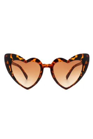 Angular Heart Cat-Eye Sunglasses - Tortoiseshell