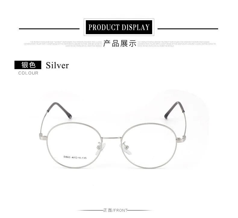 Bclear Unisex Full Rim Round Alloy Eyeglasses Sc860