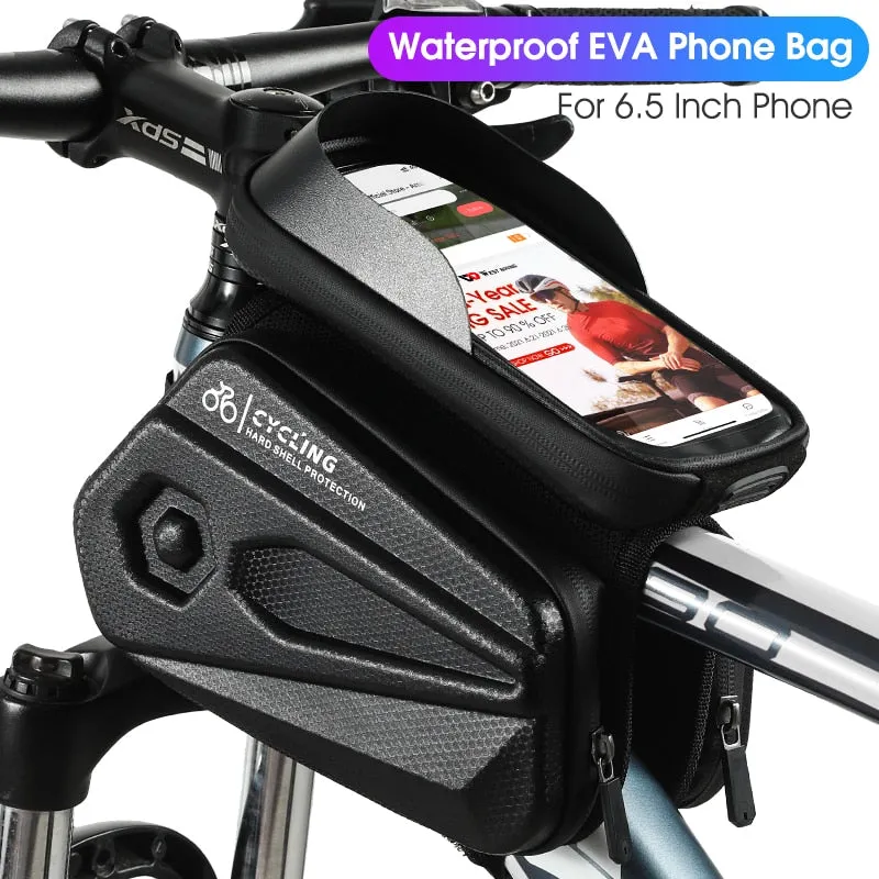 Bicycle Bag 6.0-7.2 Inch Phone Bag Waterproof Front Frame Cycling Bag Sensitive Touch Screen MTB Road Bike Bag