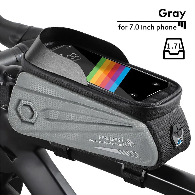 Bicycle Bag 6.0-7.2 Inch Phone Bag Waterproof Front Frame Cycling Bag Sensitive Touch Screen MTB Road Bike Bag