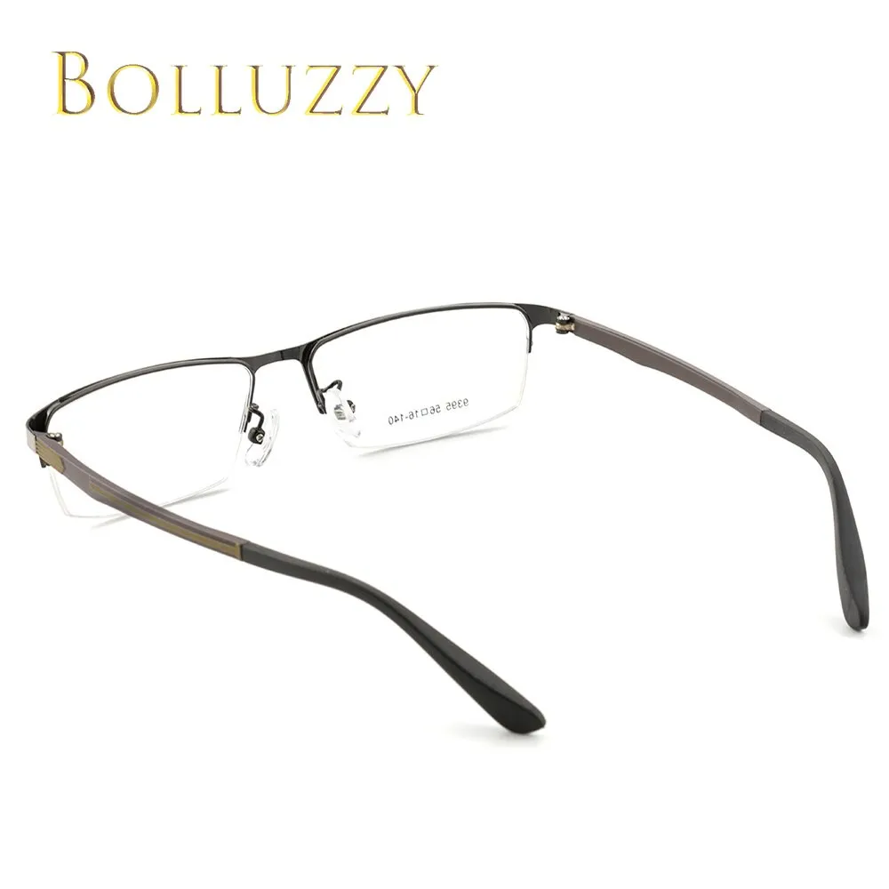 Bolluzzy Men's Eyeglasses Semi Rim Alloy Square 9395