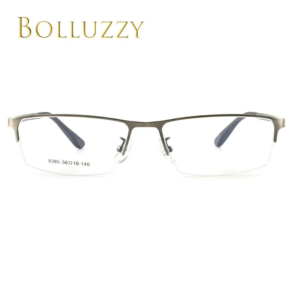 Bolluzzy Men's Eyeglasses Semi Rim Alloy Square 9395