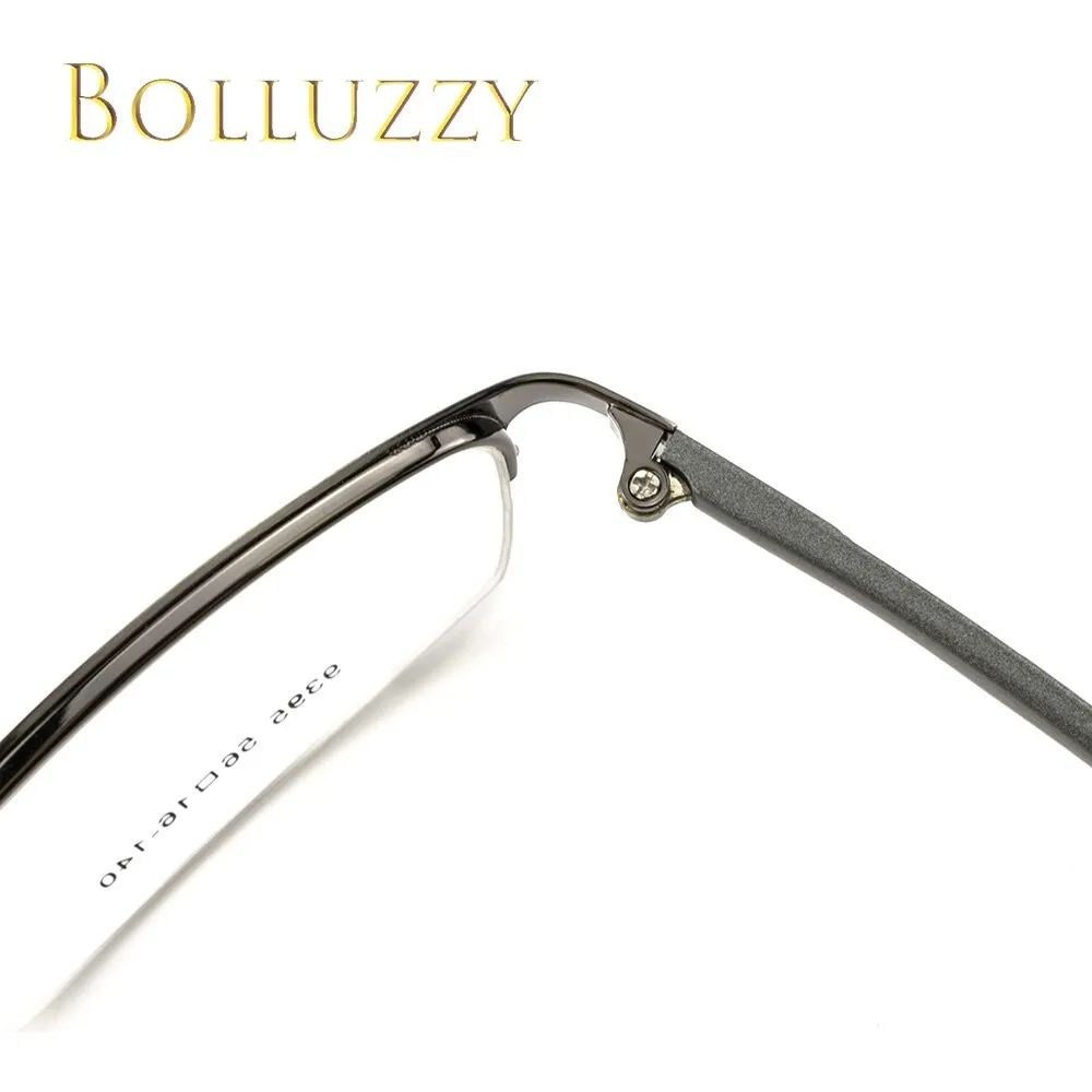 Bolluzzy Men's Eyeglasses Semi Rim Alloy Square 9395