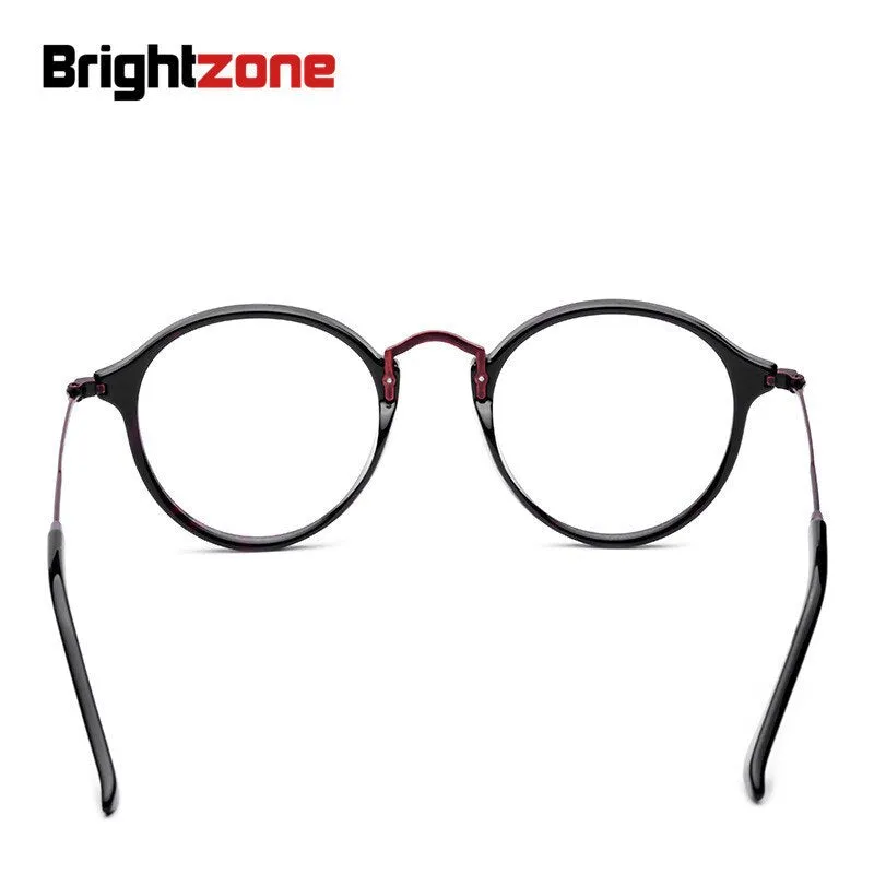 Brightzone Unisex Full Rim Eyeglasses Round Acetate 0446