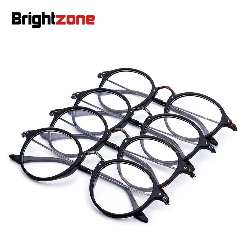 Brightzone Unisex Full Rim Eyeglasses Round Acetate 0446