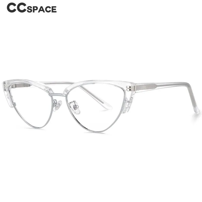 CCspace Unisex Full Rim Cat Eye Tr 90 Titanium Frame Eyeglasses 53840