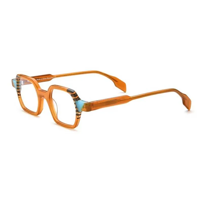 CCspace Unisex Full Rim Irregular Square Acetate Eyeglasses 54706