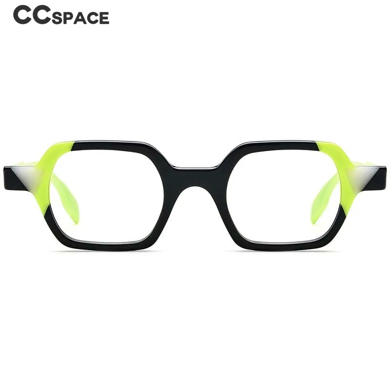 CCspace Unisex Full Rim Irregular Square Acetate Eyeglasses 54706