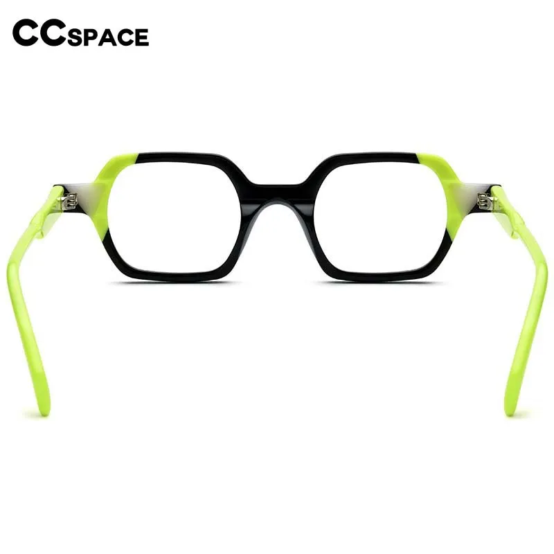 CCspace Unisex Full Rim Irregular Square Acetate Eyeglasses 54706