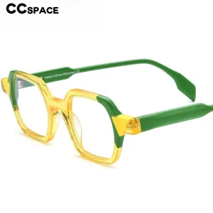 CCspace Unisex Full Rim Irregular Square Acetate Eyeglasses 54706