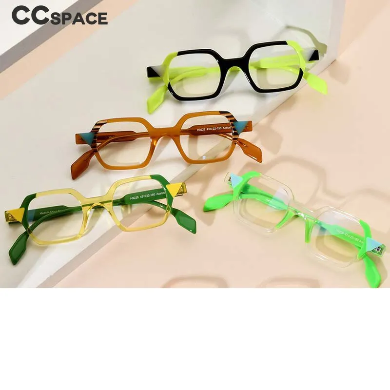 CCspace Unisex Full Rim Irregular Square Acetate Eyeglasses 54706