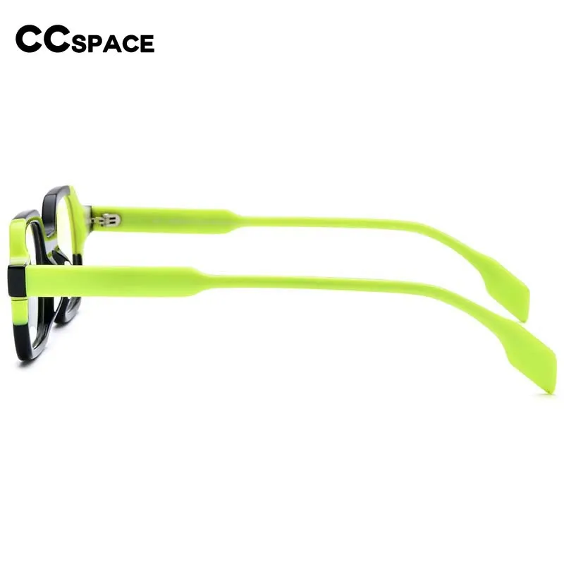 CCspace Unisex Full Rim Irregular Square Acetate Eyeglasses 54706