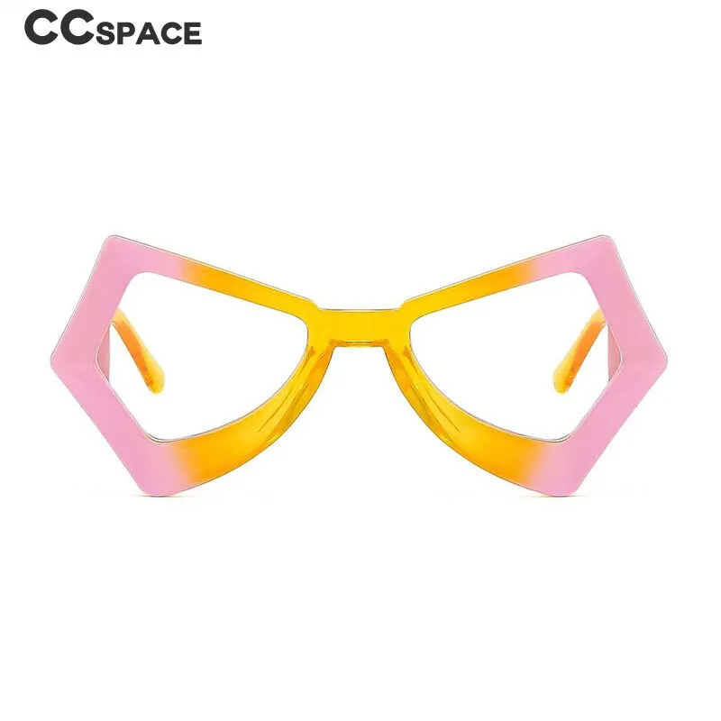 CCspace Unisex Full Rim Polygonal Cat Eye Acetate Frame Eyeglasses 54620