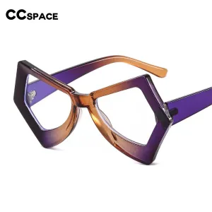 CCspace Unisex Full Rim Polygonal Cat Eye Acetate Frame Eyeglasses 54620