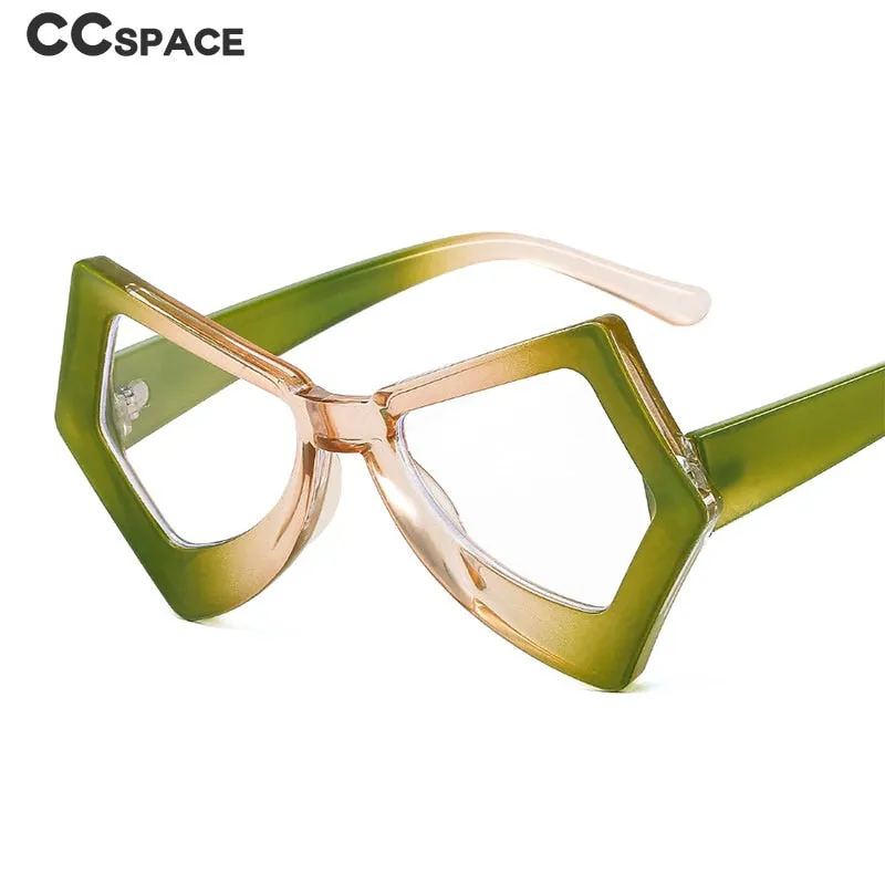 CCspace Unisex Full Rim Polygonal Cat Eye Acetate Frame Eyeglasses 54620