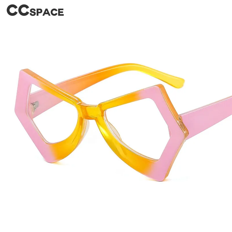 CCspace Unisex Full Rim Polygonal Cat Eye Acetate Frame Eyeglasses 54620