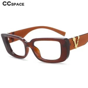 CCspace Unisex Full Rim Rectangle Cat Eye Resin Frame Eyeglasses 54034