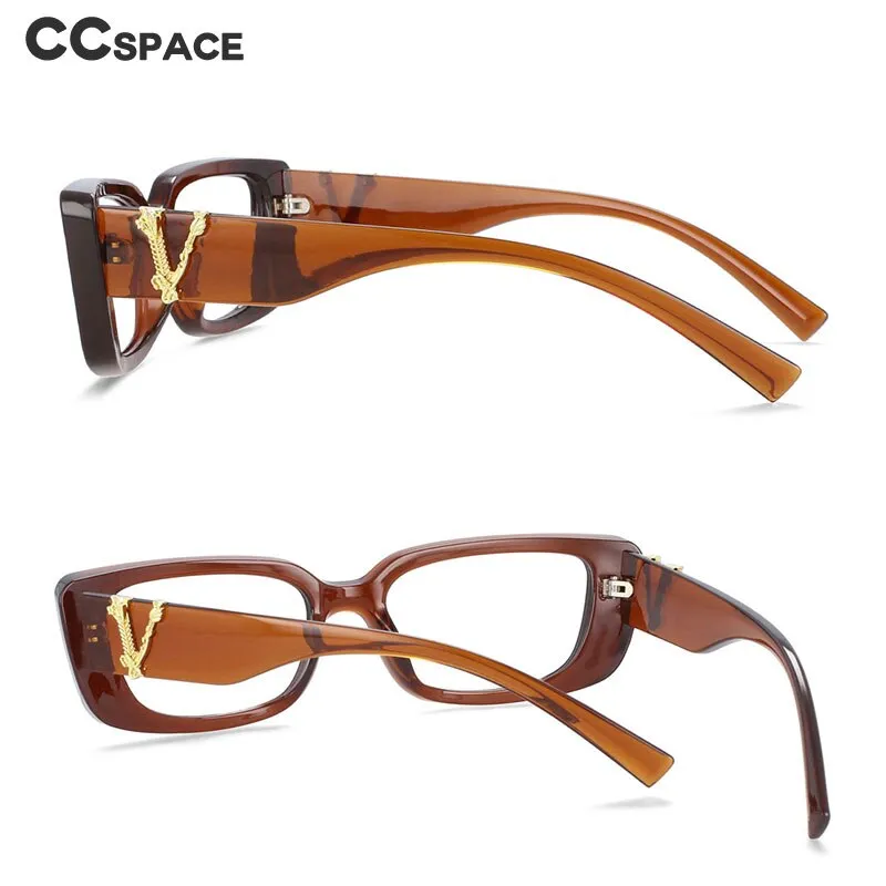 CCspace Unisex Full Rim Rectangle Cat Eye Resin Frame Eyeglasses 54034