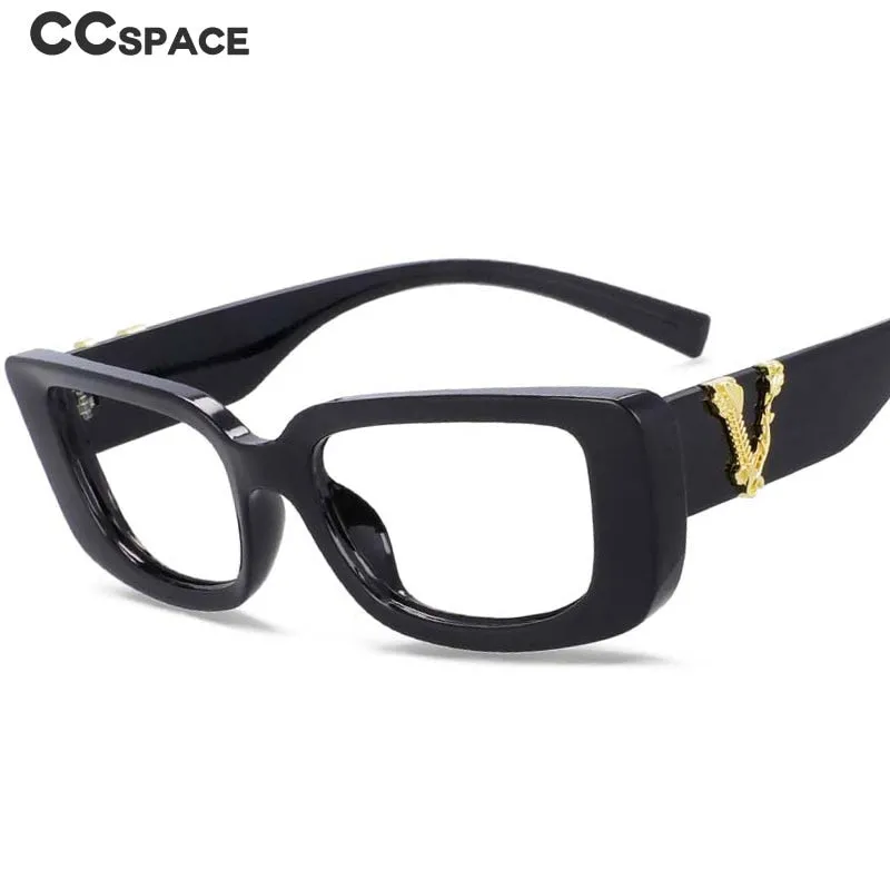 CCspace Unisex Full Rim Rectangle Cat Eye Resin Frame Eyeglasses 54034