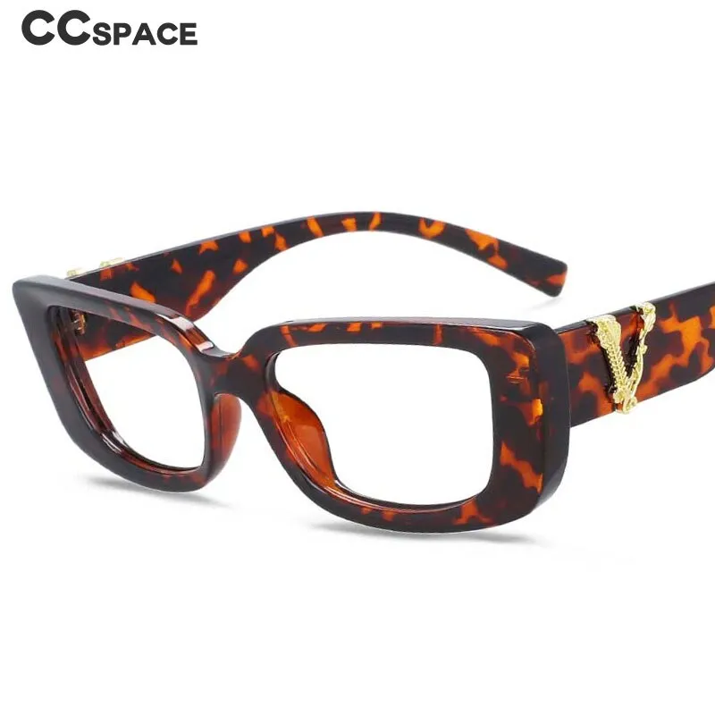 CCspace Unisex Full Rim Rectangle Cat Eye Resin Frame Eyeglasses 54034