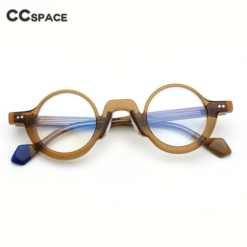 CCspace Unisex Full Rim Round Acetate Eyeglasses 55305