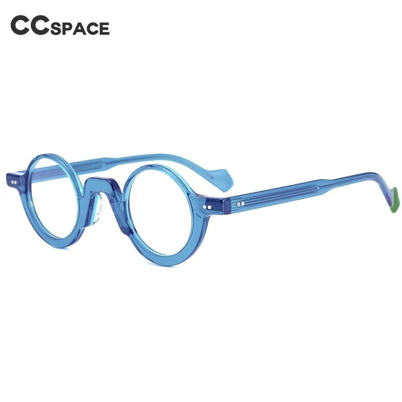 CCspace Unisex Full Rim Round Acetate Eyeglasses 55305