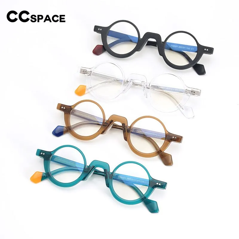 CCspace Unisex Full Rim Round Acetate Eyeglasses 55305