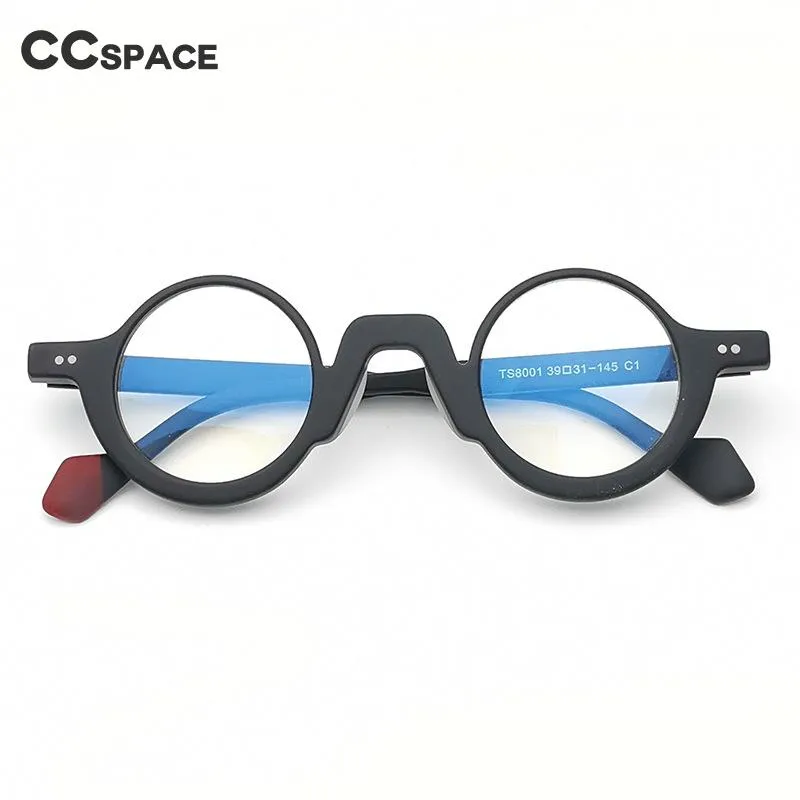 CCspace Unisex Full Rim Round Acetate Eyeglasses 55305