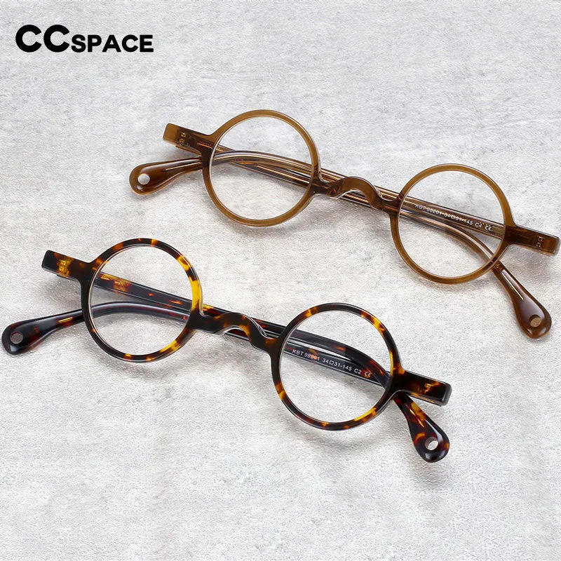 CCspace Unisex Full Rim Round Acetate Frame Eyeglasses 54250