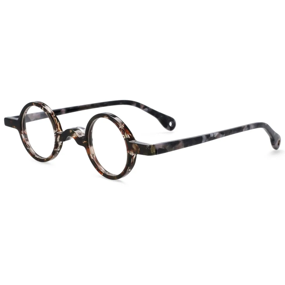 CCspace Unisex Full Rim Round Acetate Frame Eyeglasses 54250