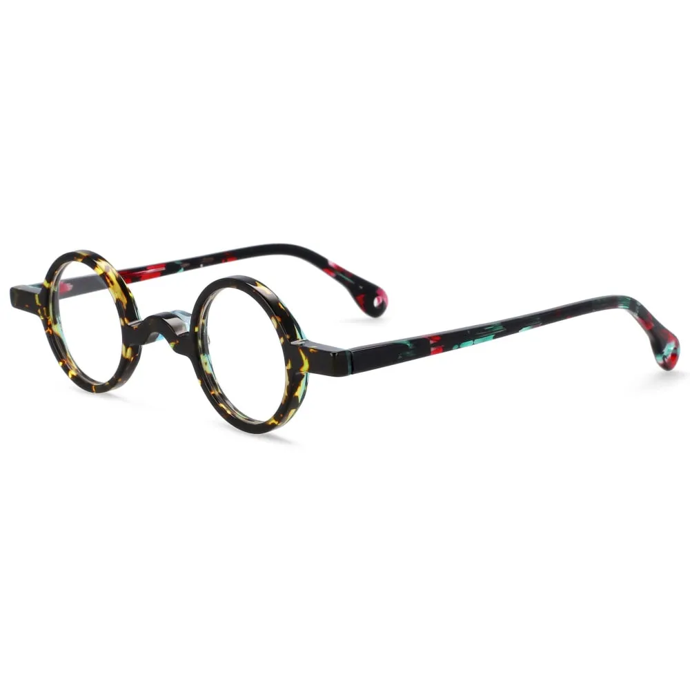 CCspace Unisex Full Rim Round Acetate Frame Eyeglasses 54250