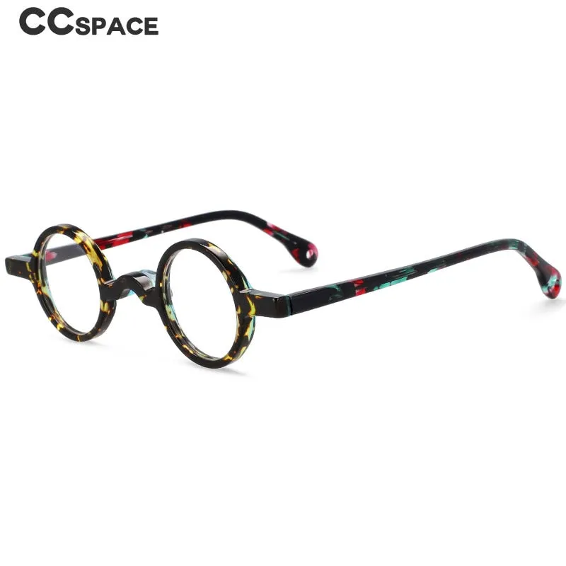 CCspace Unisex Full Rim Round Acetate Frame Eyeglasses 54250