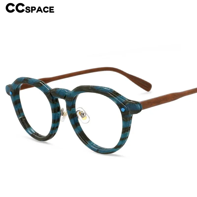 CCspace Unisex Full Rim Round Acetate Frame Eyeglasses 54541