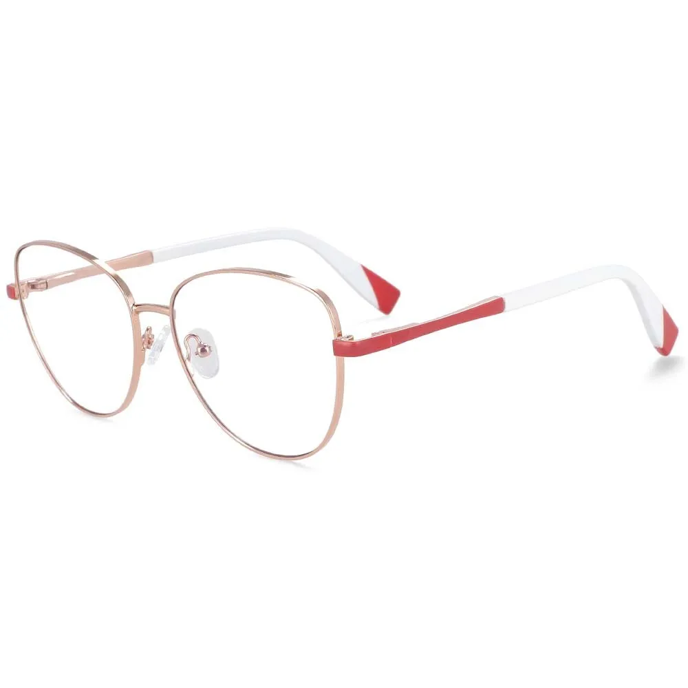 CCspace Unisex Full Rim Square Cat Eye Alloy Frame Eyeglasse 54262