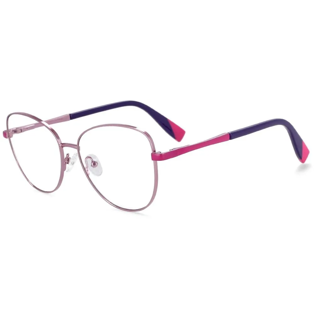 CCspace Unisex Full Rim Square Cat Eye Alloy Frame Eyeglasse 54262