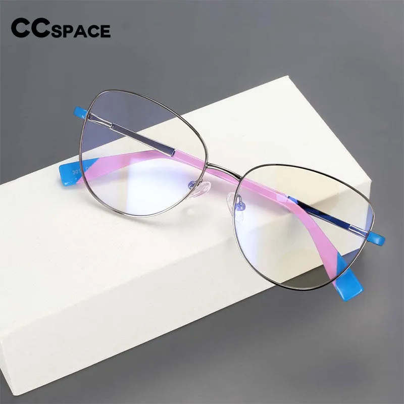 CCspace Unisex Full Rim Square Cat Eye Alloy Frame Eyeglasse 54262