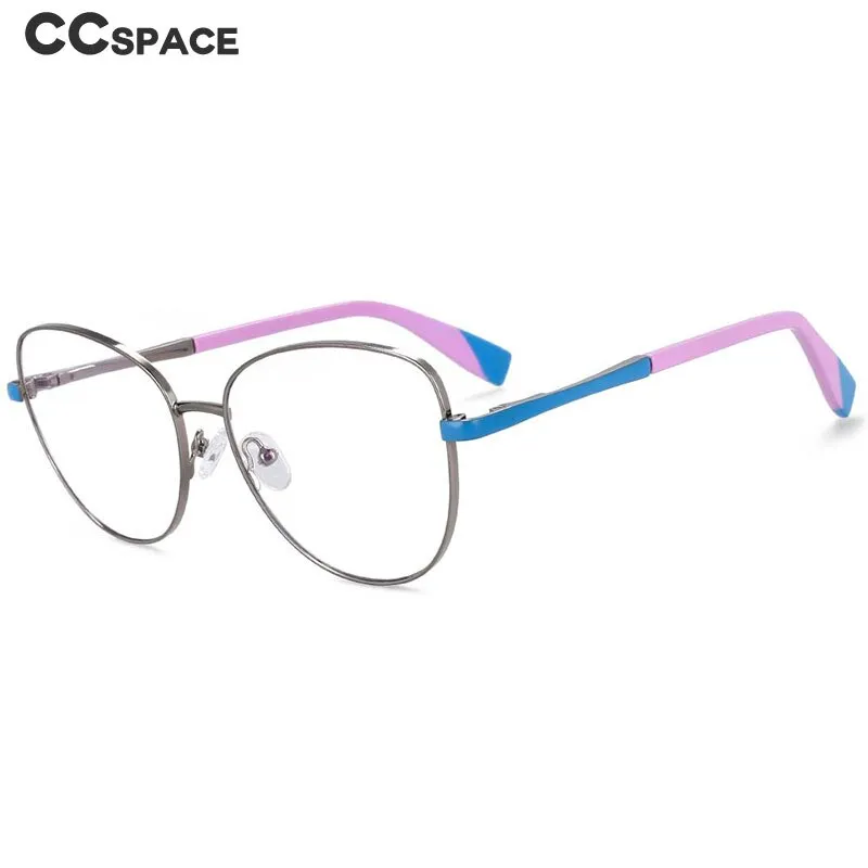 CCspace Unisex Full Rim Square Cat Eye Alloy Frame Eyeglasse 54262