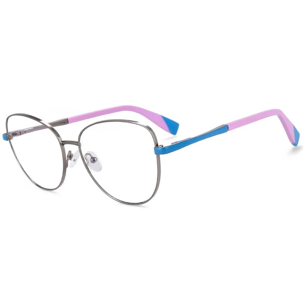 CCspace Unisex Full Rim Square Cat Eye Alloy Frame Eyeglasse 54262